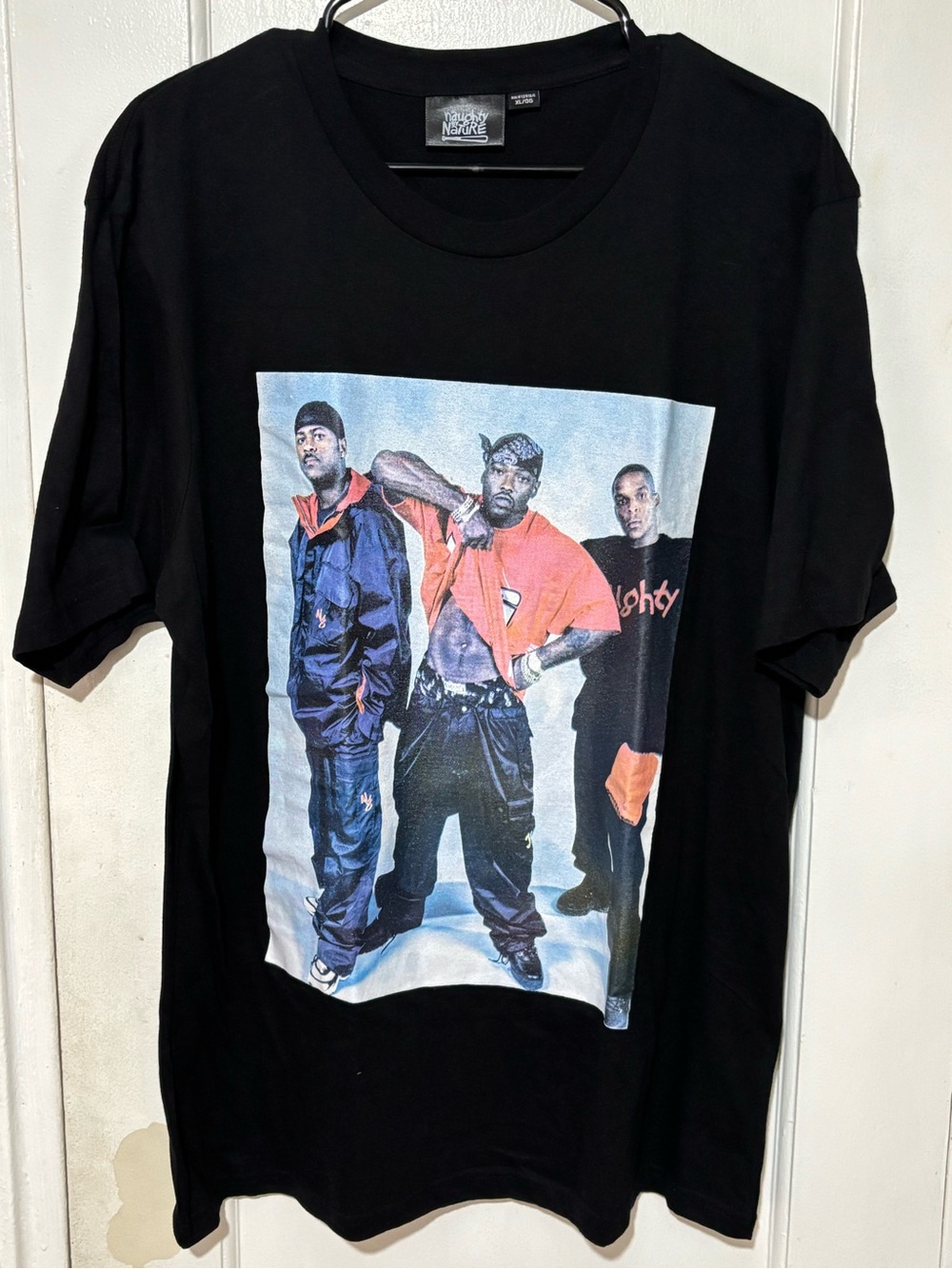 naughty By NATURE Black Graphic Men’s T-Shirt with Group Print